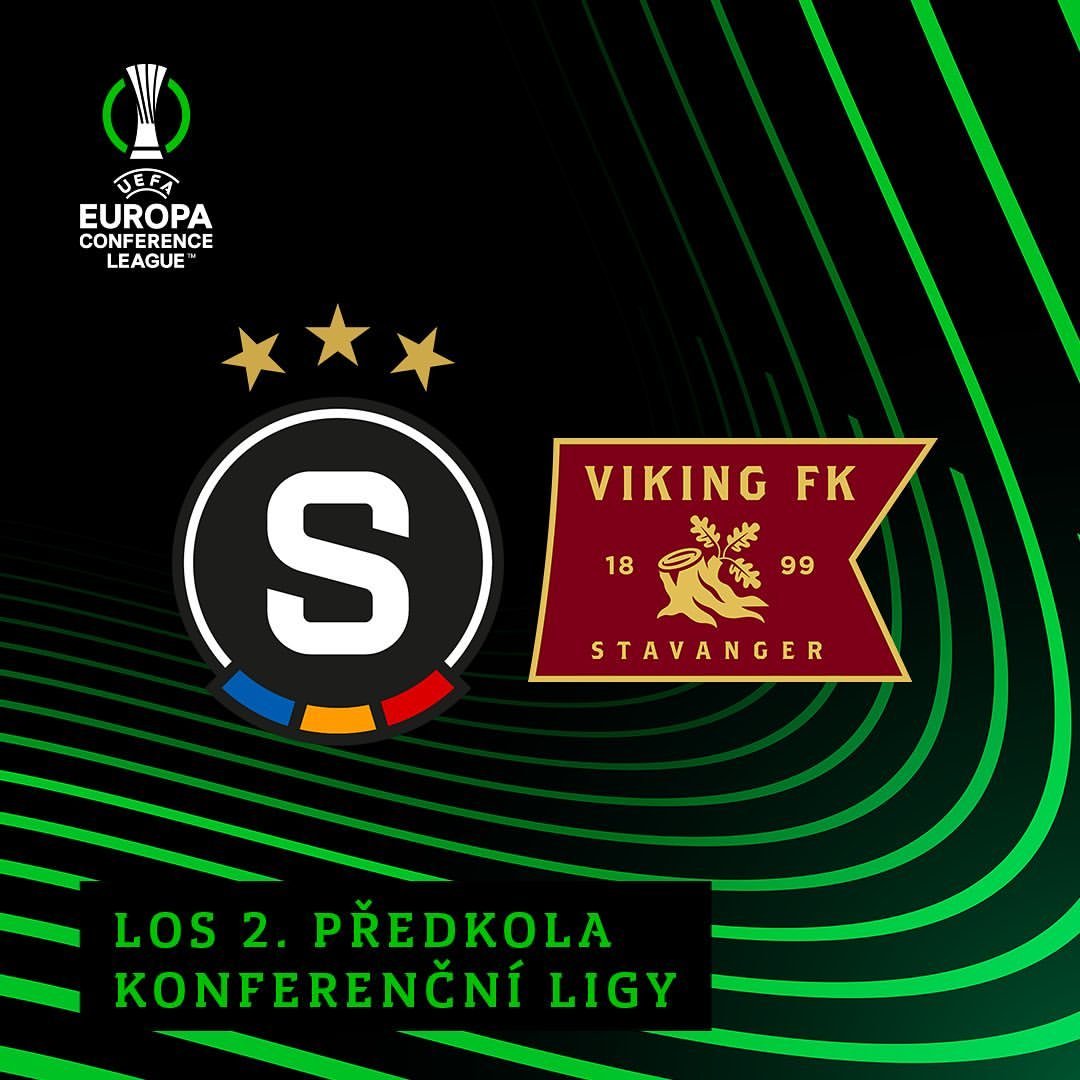 Ve 2. předkole Konferenční ligy se utkáme s norským Viking FK ?? První zápas je na programu 21. července, druhý pak o týden později ?

#acsparta #UECL